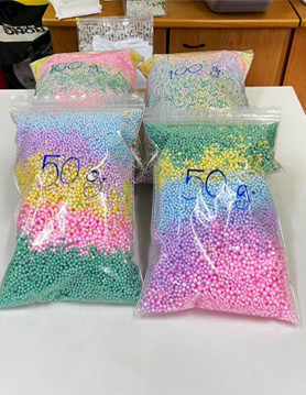 เม็ดโฟม รวมสีพาสเทล 50 กรัม